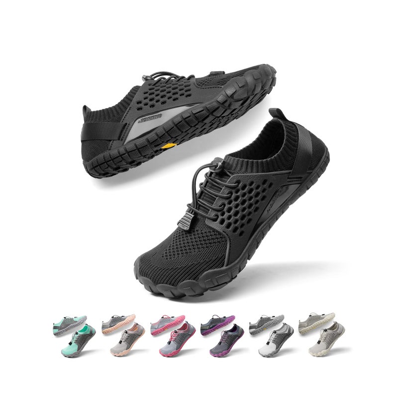 NORTIV 8 Womens Barefoot Water Sports Shoes - Outdoor Athletic Pool Swim Hiking Aqua Shoes, Black - 8 (Treklady-2) - Image 1